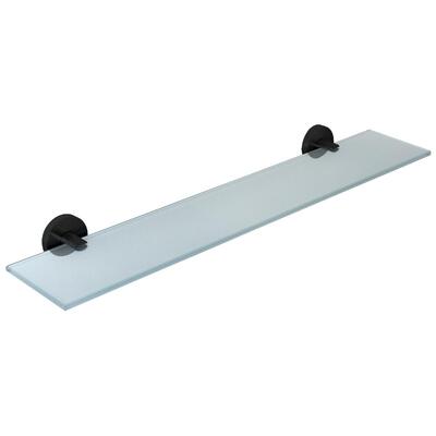 Prateleira De Vidro Hotel 600mm Suporte Preto